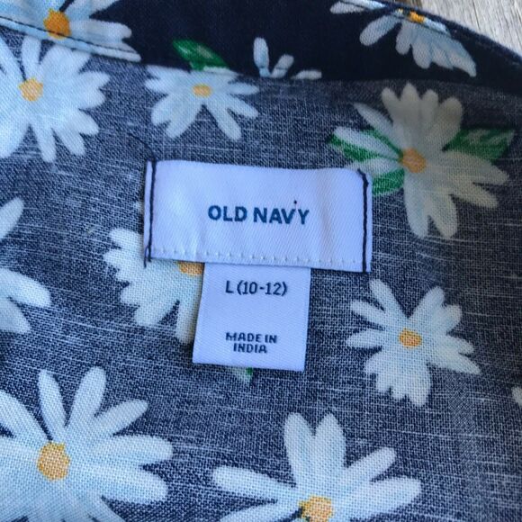 Old Navy Blue Floral Swing Dress NEW NWT‎ Size Large 10 12 Daisy Print - Picture 4 of 9